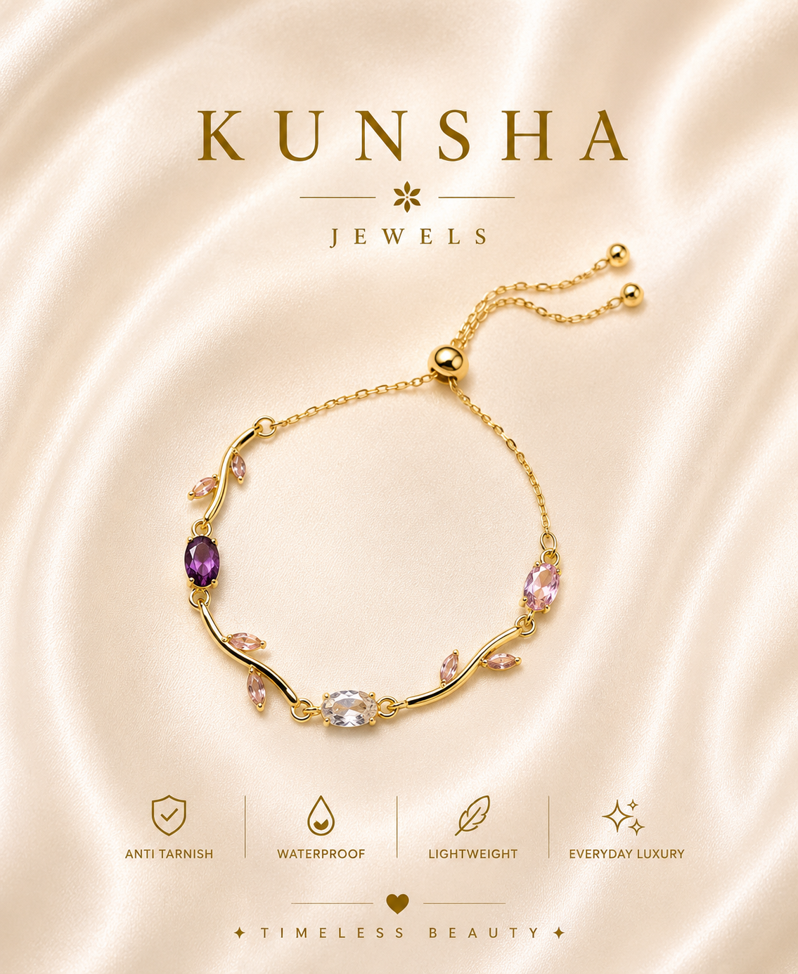 Soft Multi Color Tulip Charm Bracelet for Women