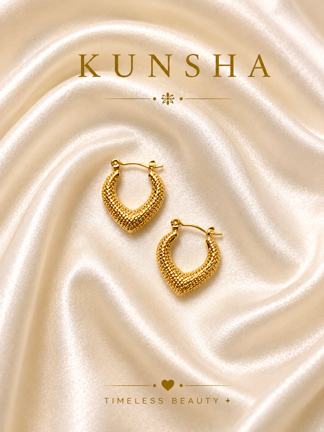 Luna Puffy Heart Hoop Earrings for Women