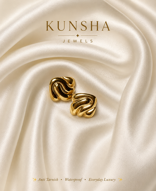 Textured V Hoop Earrings for Women