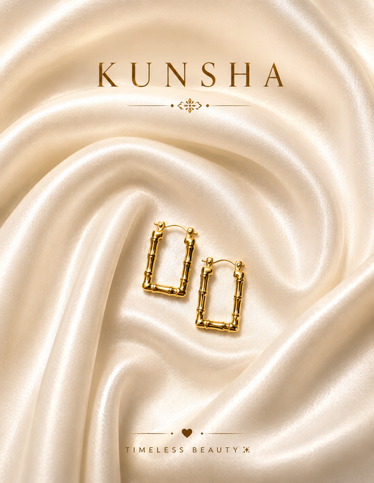 Bamboo Link Hoop Earrings for Women