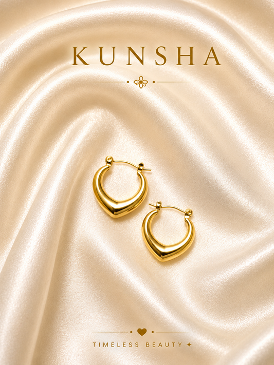 Velvet Heart Hoop Earrings for Women