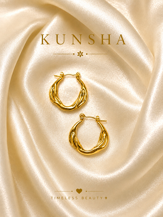 Aura Textured Hoop Earrings for Women