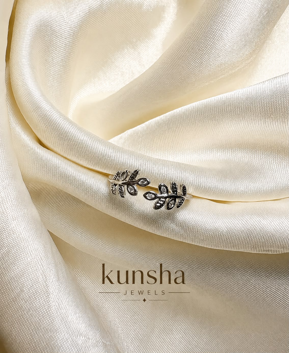 Gold Leaf Adjustable Ring for Women
