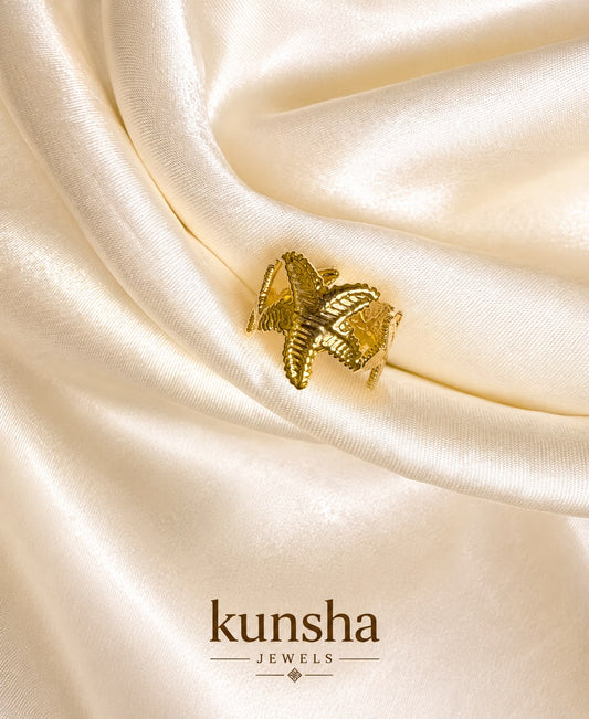 Golden Starfish Adjustable Ring for Women