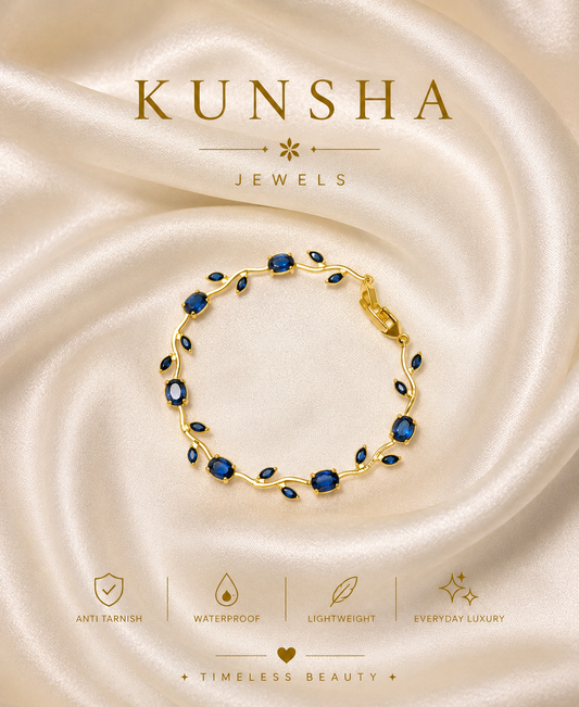 Blue Tulip Charm Bracelet for Women