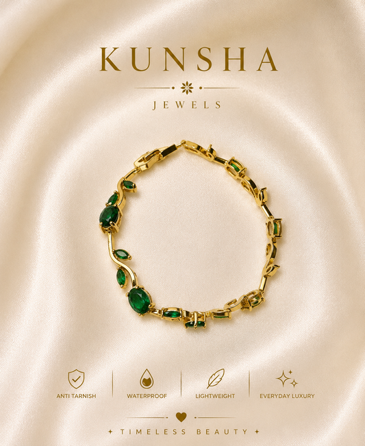 Green Tulip Charm Bracelet for Women