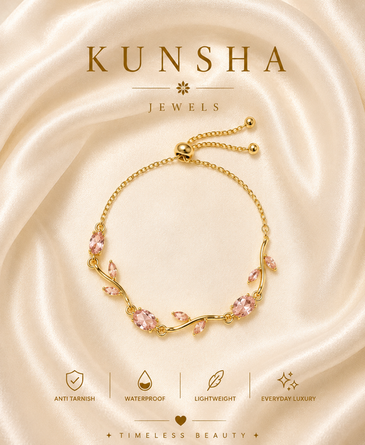 Pink Adjustable Tulip Charm Bracelet for Women