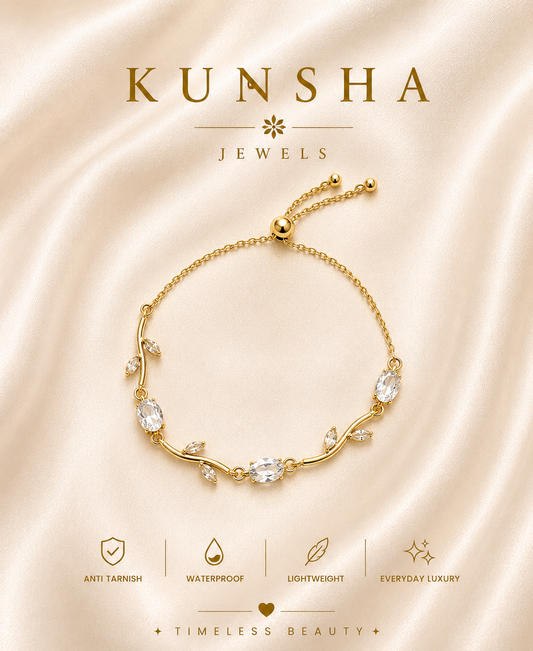 White Adjustable Tulip Charm Bracelet for Women