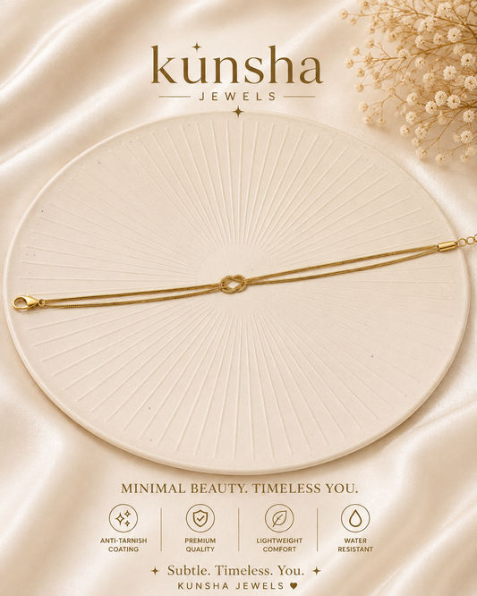 Infinity Knot Bracelet for Women | Double Snake Chain