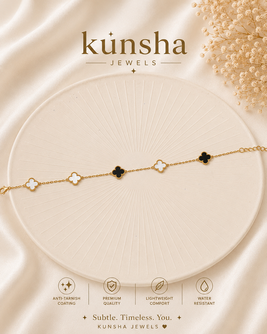 Midnight Clover Bracelet for Women