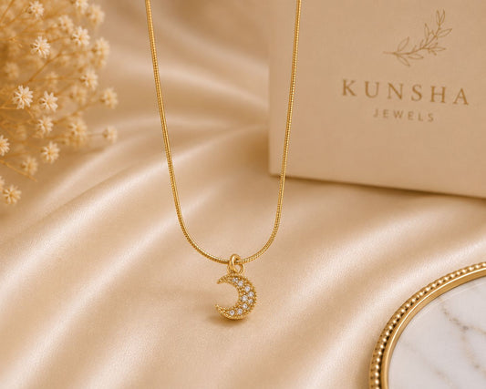 Luna Crystal Moon Necklace for Women