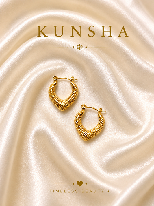 Luna Puffy Heart Hoop Earrings for Women